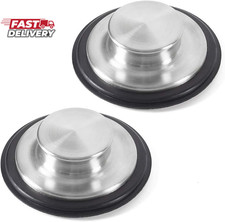 2 PCS Stainless Steel Kitchen Sink Stopper, Large Wide Rim 3.38" Diameter - Garb