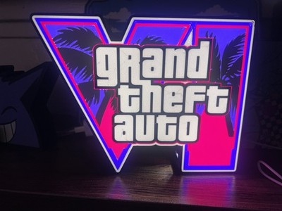 Grand Theft Auto Inspired LED Light Box   Neon Gaming Room Decor 9inch