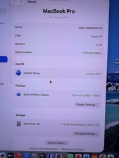 Apple MacBook Pro 13-inch M1 2020 8GB RAM, 256GB SSD (Screen NOT working)