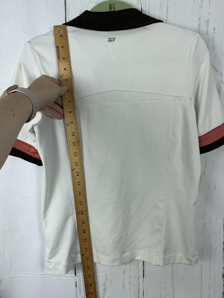 Женская белая многоцветная спортивная рубашка-поло с коротким рукавом для гольфа Tail Tech - Изображение 4 из 4