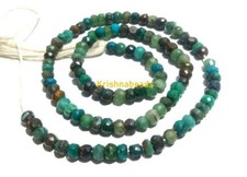 1 Strand Natural Chrysocolla Rondelle 4-4.5mm Faceted Gemstone Beads 13"Inch w19