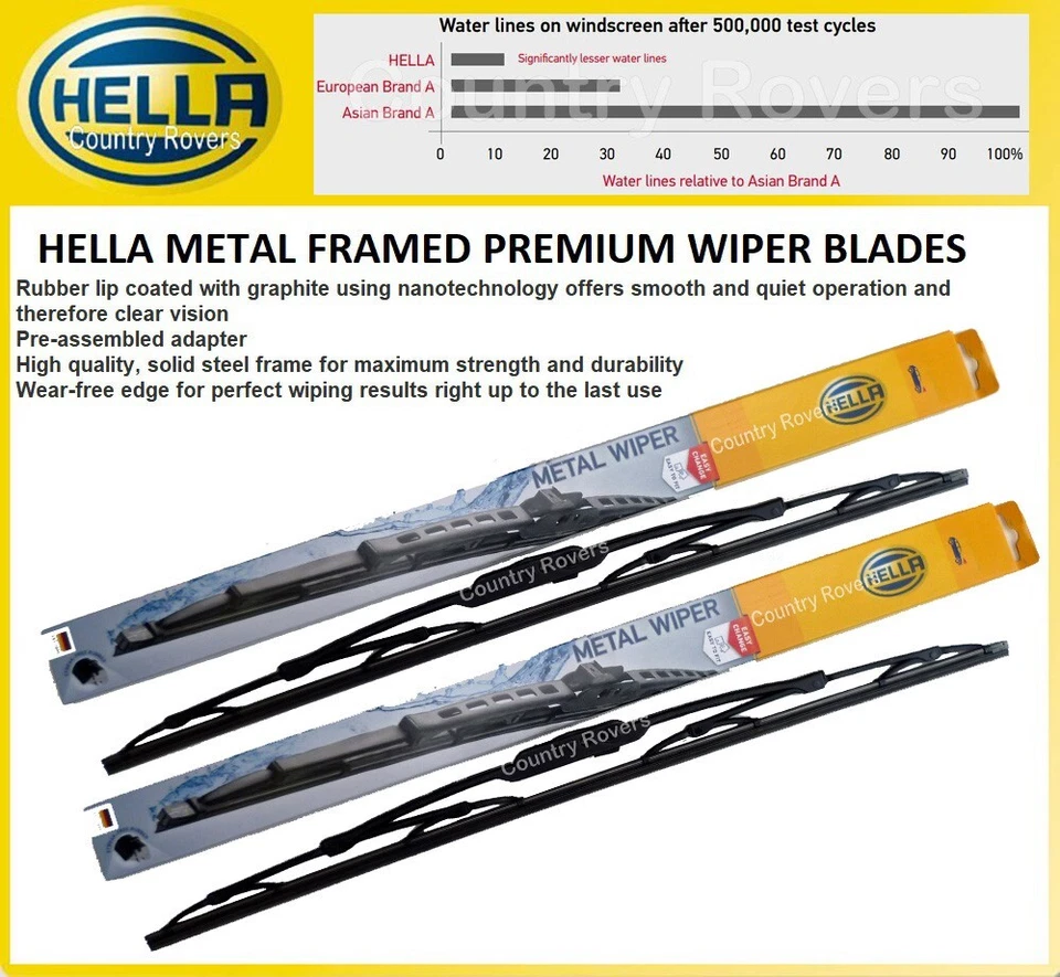 LAND ROVER FREELANDER 1 LIMPIAPARABRISAS 1996 A 2006 MARCA CALIDAD HELLA 22" Y 21" Foto 3 de 4