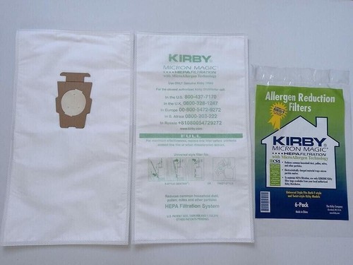 For KIRBY VACUUM BAGS 6 Sentria UNIVERSAL F Style MICRON MAGIC Hepa White Cloth - Picture 3 of 3
