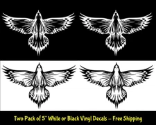 Tribal Bird in Flight Two Pack 5" Vinyl Decals Car Window Tablet - Color Options