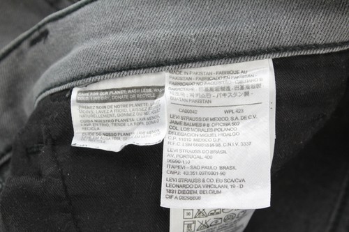 Levi's 511 Vaqueros Hombre W33 L31 Slim Fit Extensible Cremallera Fly Gris - Imagen 5 de 9