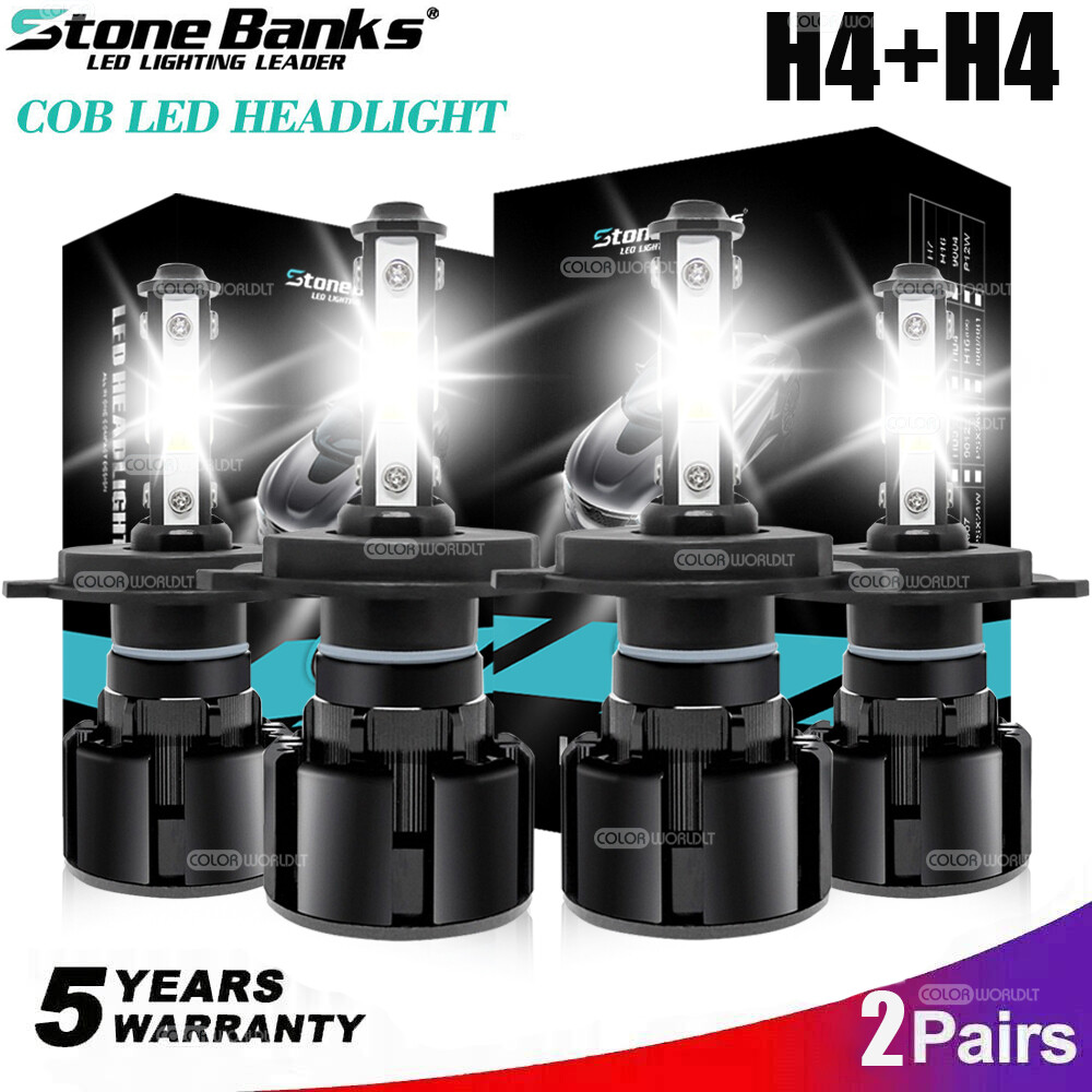 YSY 2Pcs H4/9003/HB2 LED Headlight Bulbs with Mini Projector Lens Canbus Hi/Lo Beam Solve