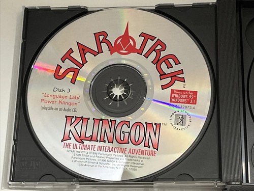 Vintage Star Trek Klingon Interactive Brand PC CD Rom Interactive Adventure USED - Picture 10 of 19