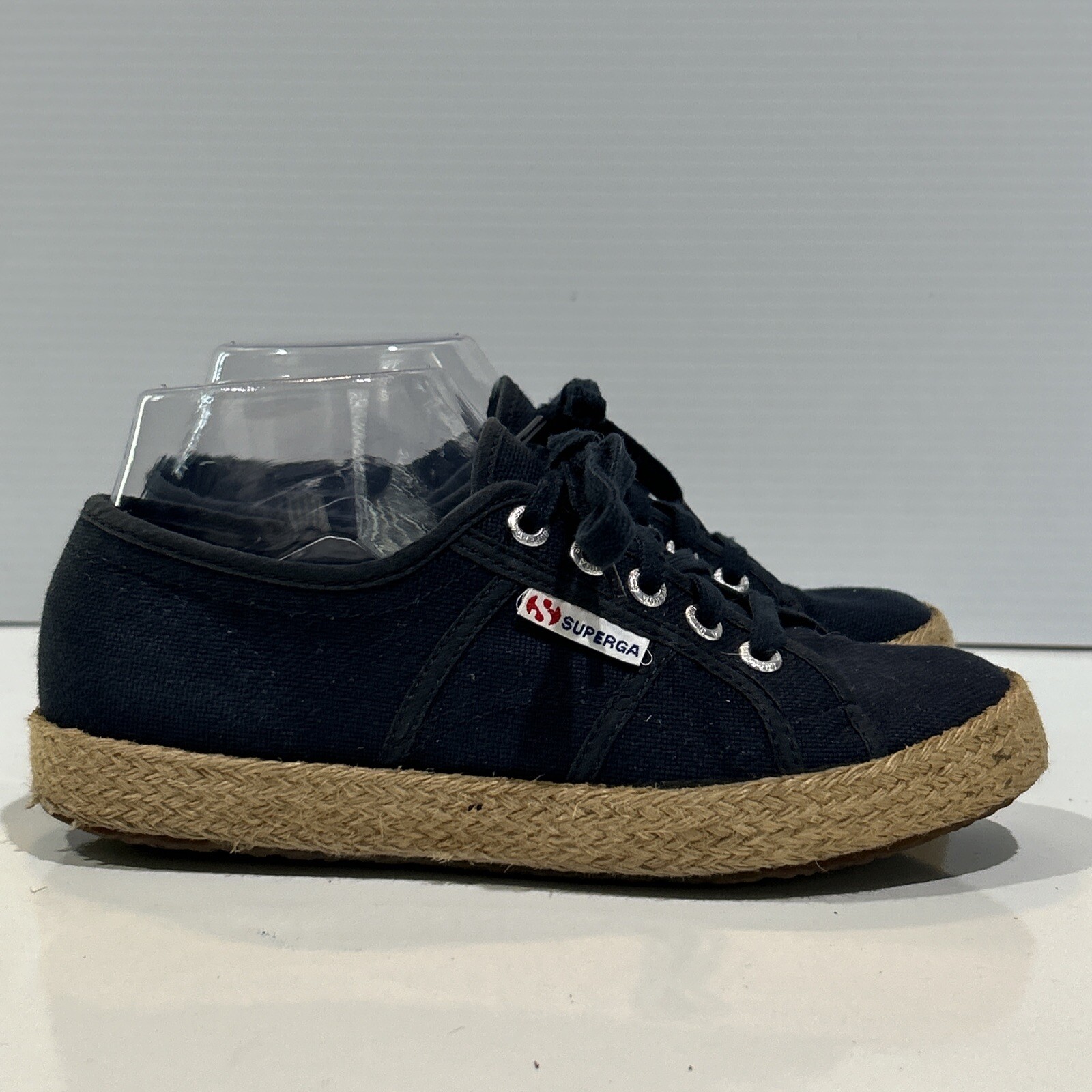 SAOLA Sneakers Superga blu navy in tela con suola espadrillas taglia US 6 EU 36