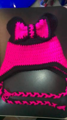 cappello minnie uncinetto con paraorecchie