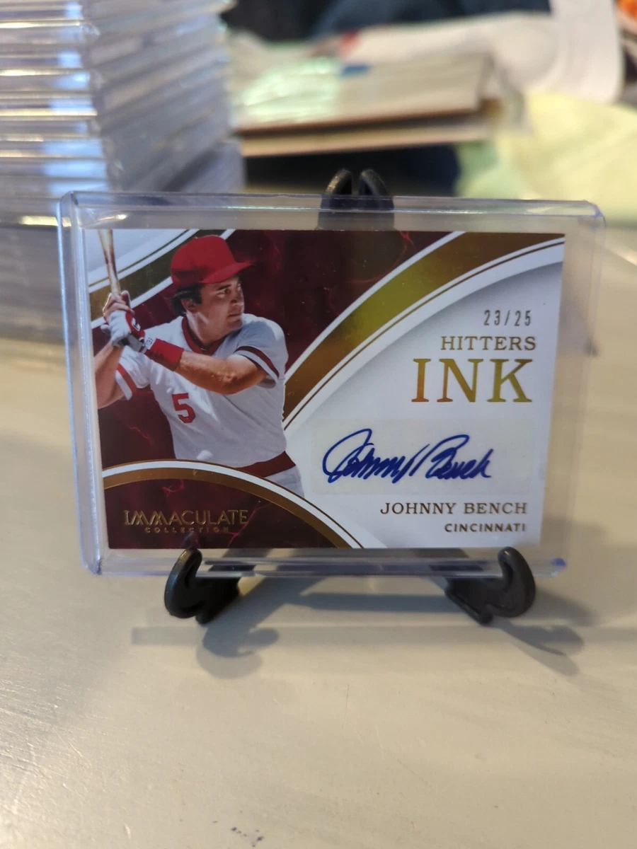 Panini Johnny Bench Autographed Baseball Sports Trading Cards