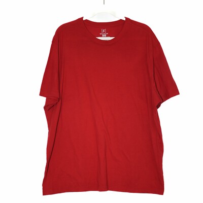 George Mens Red T-Shirt Solid Casual Short Sleeve Round Neck