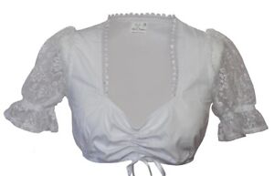 Dirndlbluse Bluse Trachtenbluse Dirndl Weiss Mit Spitzenarmeln Bigi Ebay