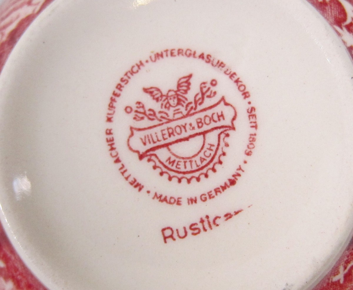 Villeroy & Boch RUSTICANA RED Transferware 4pc Place Setting Villeroy & Boch RUSTICANA RED Transferware 4pc Place Setting