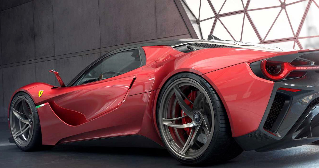 FERRARI Race Car Racing Hypercar Concept Red Custom Built LARGE 1:12SCALE MODEL