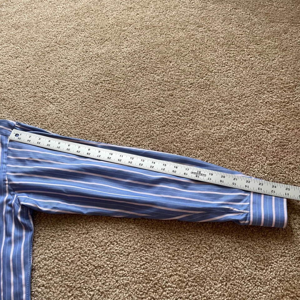 Camisa Monterey Robert Talbott Para Hombres Talla M Abotonada Azul Manga Larga Diseñador Foto 4 de 4