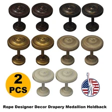 2PCS Rope Designer Decor Drapery Medallion Holdback 
