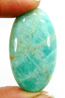 48.45 Ct Natural  Green Amazonite Loose Gemstone Cabochon Wire Wrap Stone - 1711