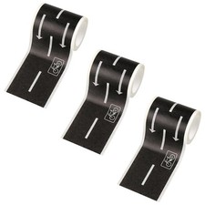 3 Rolls Black Car Road Washi Tape for DIY Traffic Play & Decoration