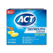 Dry Mouth Lozenges With Xylitol 36-Count Sugar Free Honey-Lemon