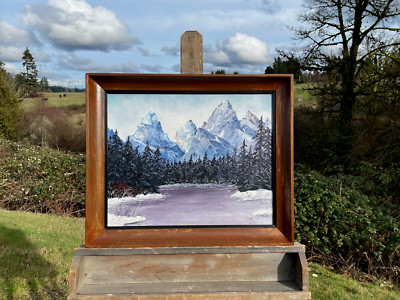1977 Original Oil PTG by B.L.J. Blue & Purple Mountain Majesty--Depth of Colors