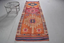 Vintage Rug, Oushak Rug, Kitchen Rug, Turkish Rugs, 3.4x10.2 ft Runner Rugs