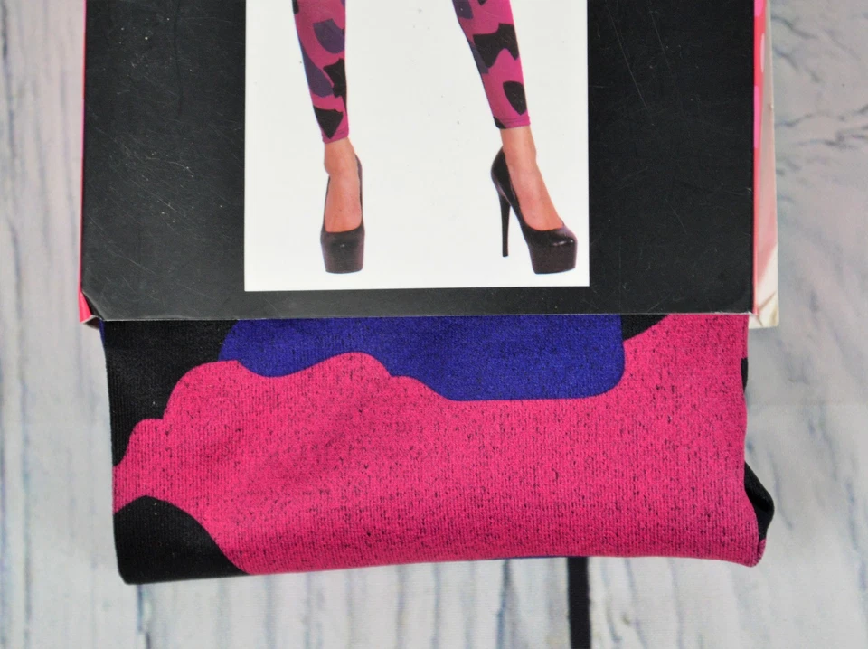 Mujer Joe Boxer Pull-On Elastizado Tejido Leggings Pantalones Estampado Rosa Azul Negro S/M Foto 2 de 4