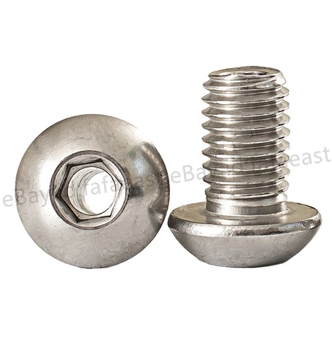 M4 M5 M6 M8 M10 Hexagonal Allen Hexagonal Enchufe Botón Cabeza Tornillo Hueco Perno - Imagen 10 de 12