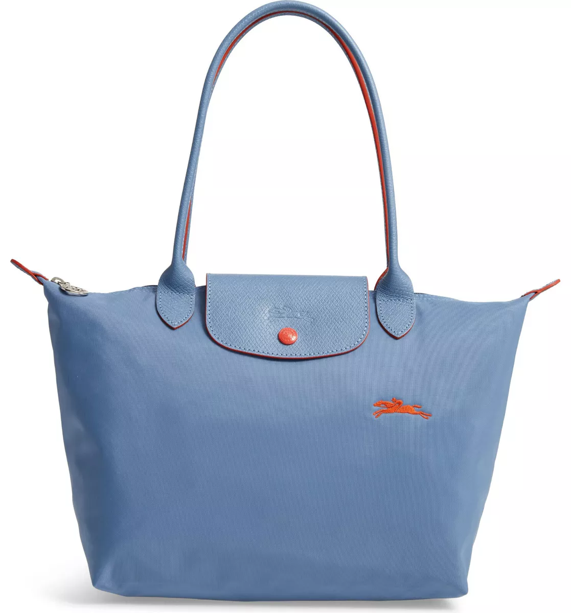 Longchamp Le Pliage Club Large Nylon Long Handle Tote in Blue