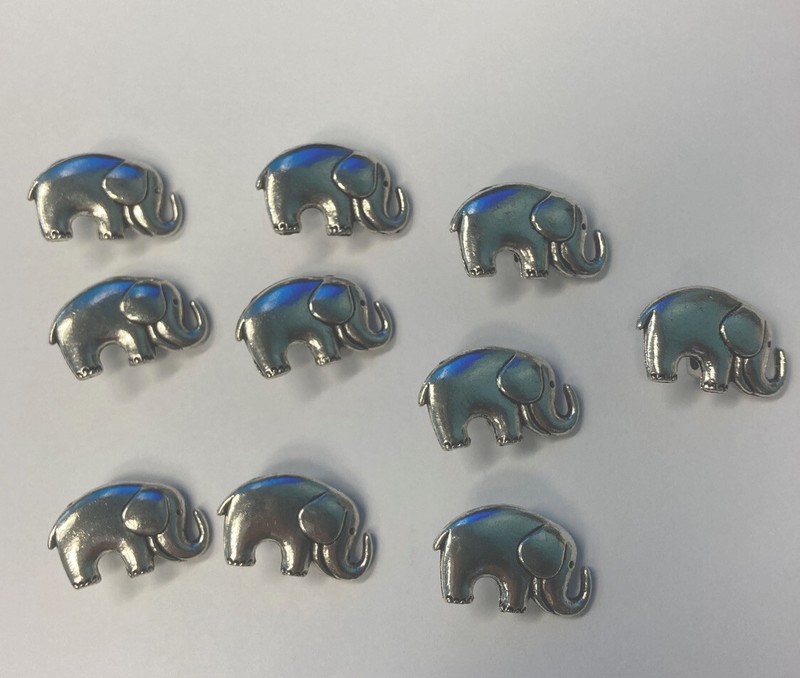10 pcs Antiqued Silver Elephant Charm Bracelet Filler Jewelry Findings