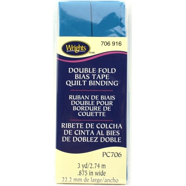 Wrights 7/8" Double Fold Bias Tape Quilt Binding 3Yards Pick Color