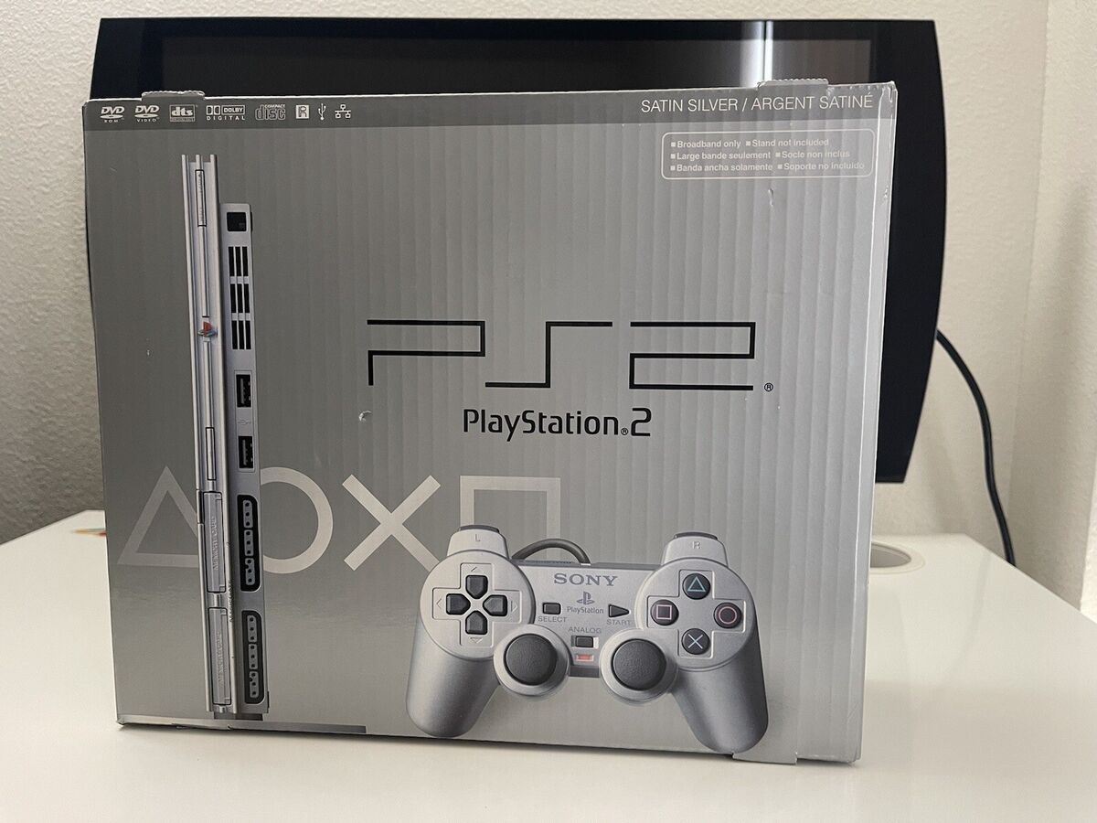 PS2 Slim Satin Silver PLAYSTATION 2 Console SCPH-79001 PS2 Slim Satin Silver PLAYSTATION 2 Console SCPH-79001
