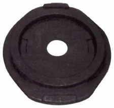PRO-SAFE Black Rubber Traffic Barrel Base: 25" Diam, 4-3/8" Center Hole, 25 lb
