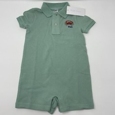 Ralph Lauren Baby Boys 12M Green Shortall Bodysuit Short Sleeve