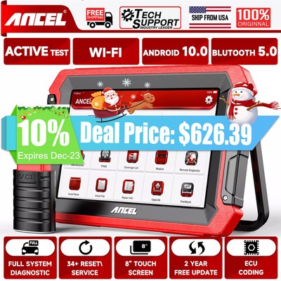 ANCEL Code Reader OBD2 Scanner IMMO ECU Coding Car Diagnostic Tool Active Test
