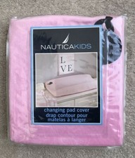 Nautica Kids Nursery Changing Pad Cover- Bright Pink  Navy Whale NEW