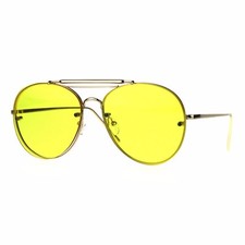 Round Pilot Sunglasses Unisex Trendy Rims Behind Lens Shades UV400