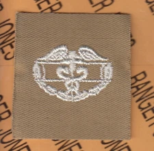 WWII US Army Combat Medical Badge CMB white / tan ~2" sewn patch