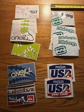 Surf Sticker Lot Of 14 Vintage Medium Billabong Quicksilver Oneil Hurley