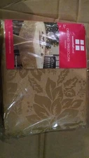 NEW NIP Christmas Essential Home oblong gold Damask Tablecloth 60"X120"