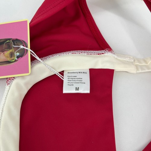 Set bikini fragola latte mob top e fondo donna M rosso nuovo con etichetta piscina spiaggia - Foto 12 di 13