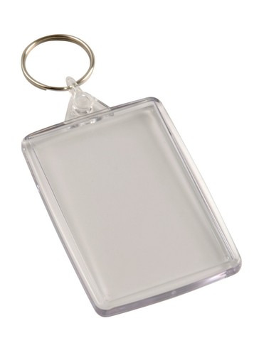 Large Insert Key Rings - IZ02 clear acrylic fobs made in the UK, 70x45mm inserts - Picture 2 of 10