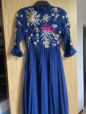 navy blue off the shoulder cocktail dress Sheer-Waist Off-Shoulder Long Prom Dress with Ruffles Navy / 2XLarge