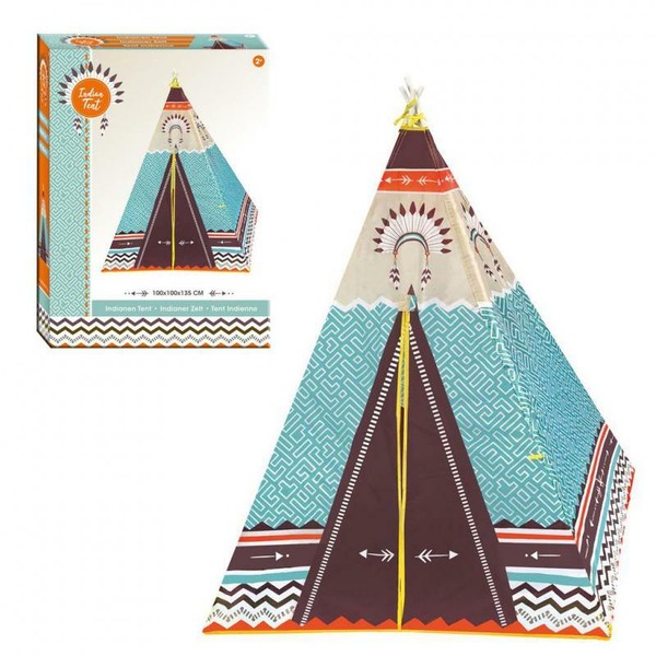 Kinder Spielzelt Indianer Zelt Wigwam Kinderzelt Tipi Spielhaus 100X100X135-image