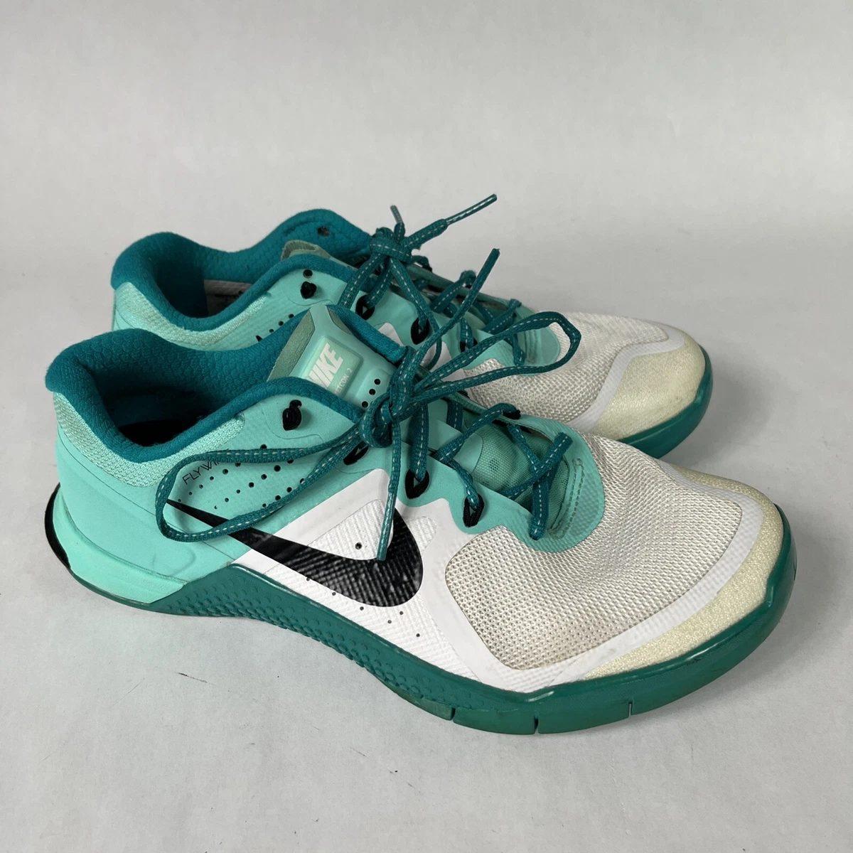 Women s Nike Flywire Shoes Metcon 2 Crossfit Training 821913 101 Teal White 7