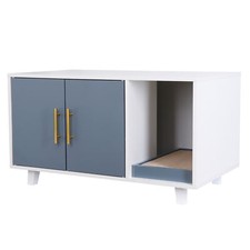 35.8'' Wood Cat Litter Box Enclosure Cat Washroom Bench with Sturdy Structure