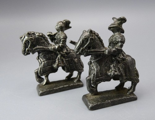 2X Westair Knights in Armour on Horseback - Pewter Figures ~ VGC