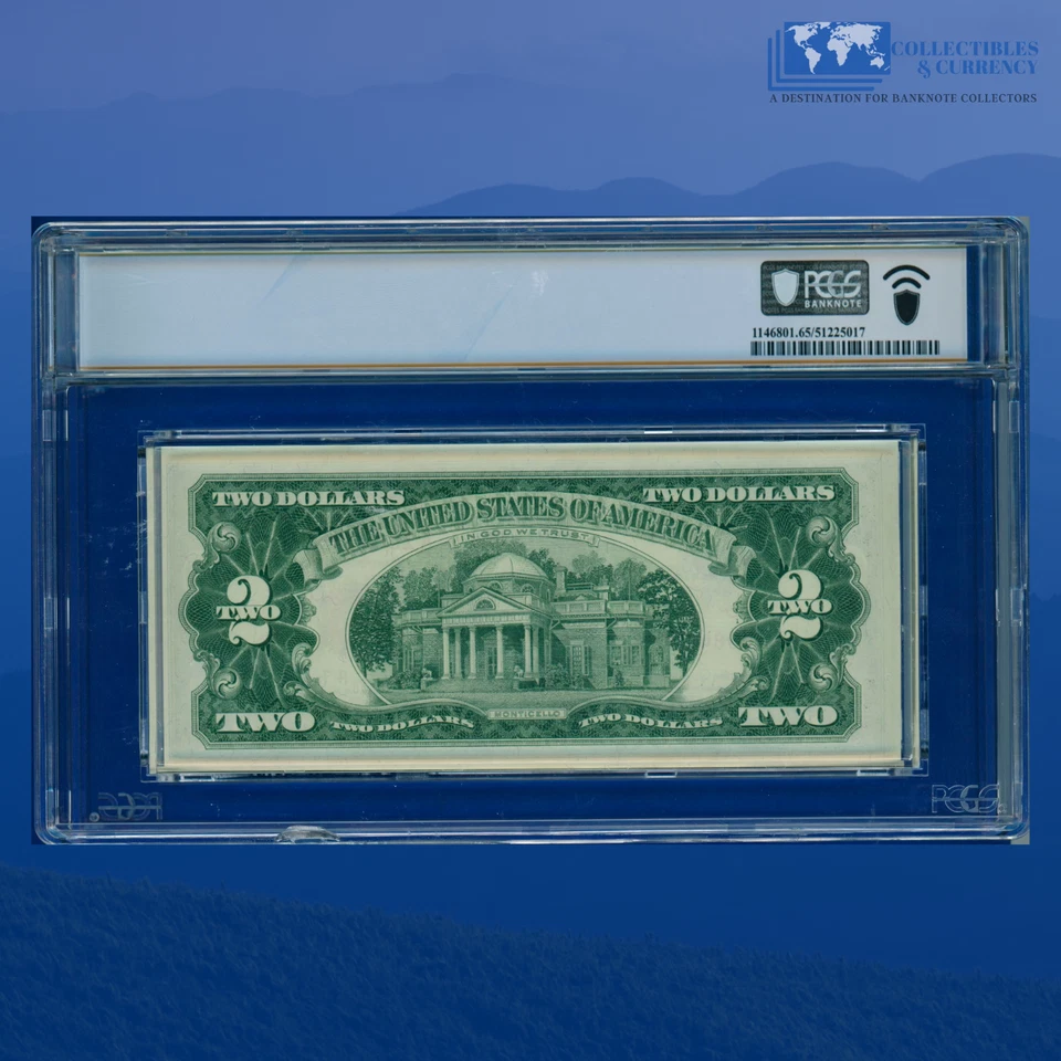 HALF PACK 1963A $2 Two Dollars Legal Tender Note Red Seal, PCGS 65 PPQ - Image 2 of 3
