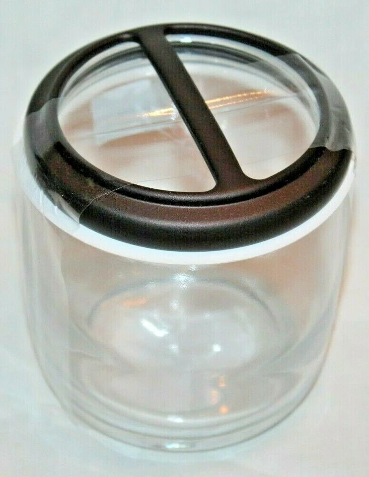 Interdesign Clear Glass Bronze Toothbrush Holder - Image 3 of 4