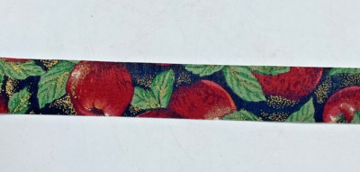 Vintage Christmas Ribbon Apples C&G 7/8'' Part Roll Holiday USA