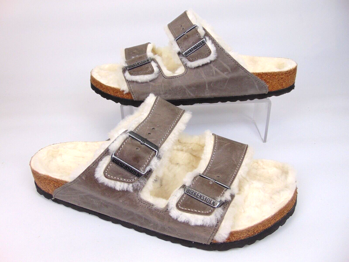 Birkenstock Arizona Shearling Lined Mens 11.0 Sandals Gray
